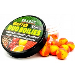 Бойлы Traper Duo Boilies Wafter 16 мм/40 г Ananas/Tutti-Frutti/Truskawka (Ананас/Тутти-фрутти/Клубника)